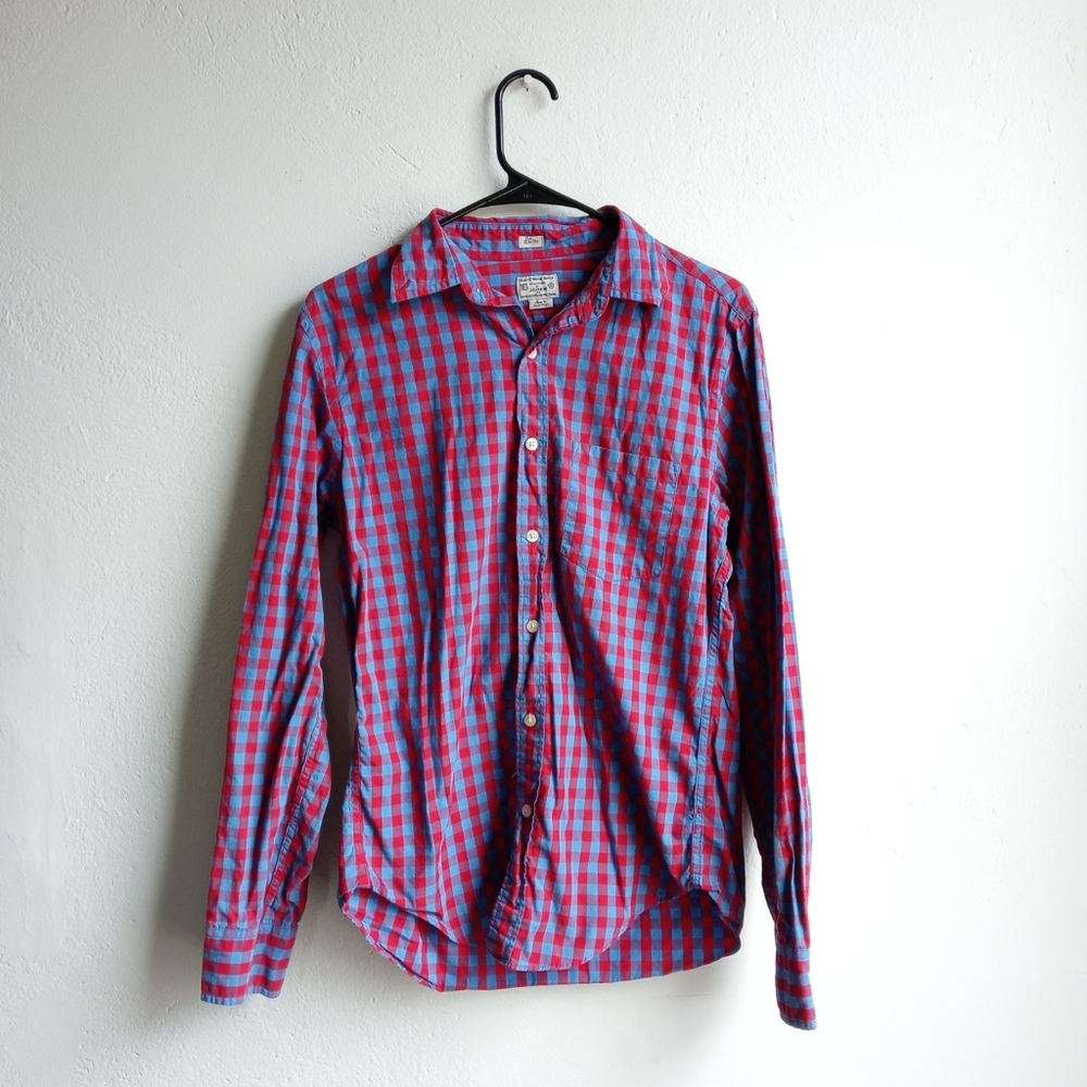 J. Crew Plaid Long-sleeved Button-down